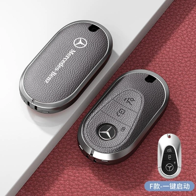 Car key bag | Women's Key Case Leather - standard-f-type-one-button-start-gray-zinc-alloy-single-shell