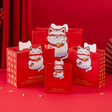 虎年新年礼品袋纸质袋手提红色迷你可爱卡通小糖果袋回礼围巾袋