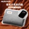 Cute gray [upgraded digital display model] [thickened long-haired rabbit velvet + national standard explosion-proof] double insert