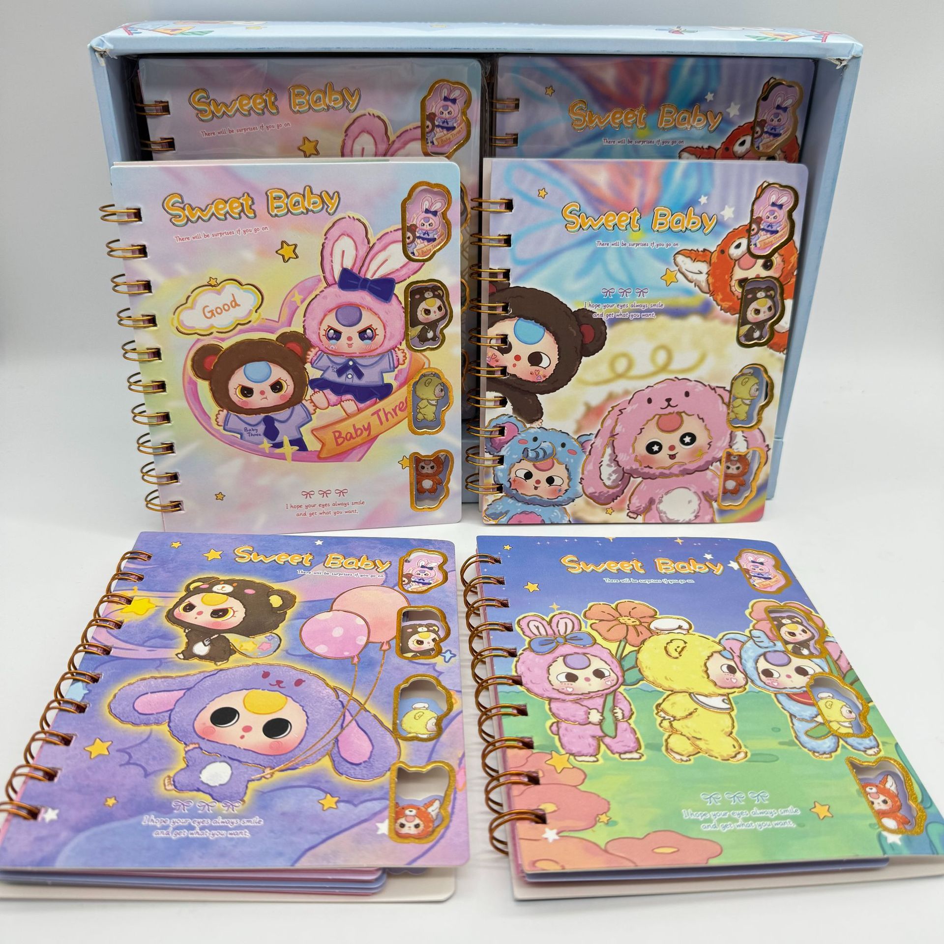 Cuaderno Clasificador con Espiral A6 con Detalles Dorados y Divisores