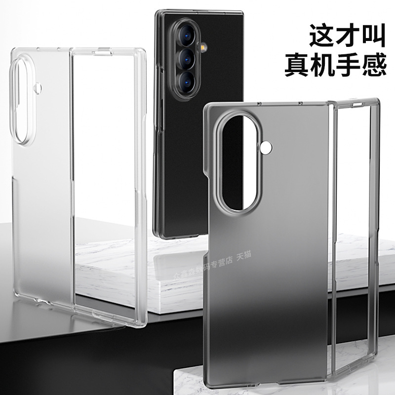 Samsung ZFold7 携帯電話ケース透明保護カバー折りたたみ超薄型 zfold6 新しいシンプルな PC ハードケースに適しています|undefined
