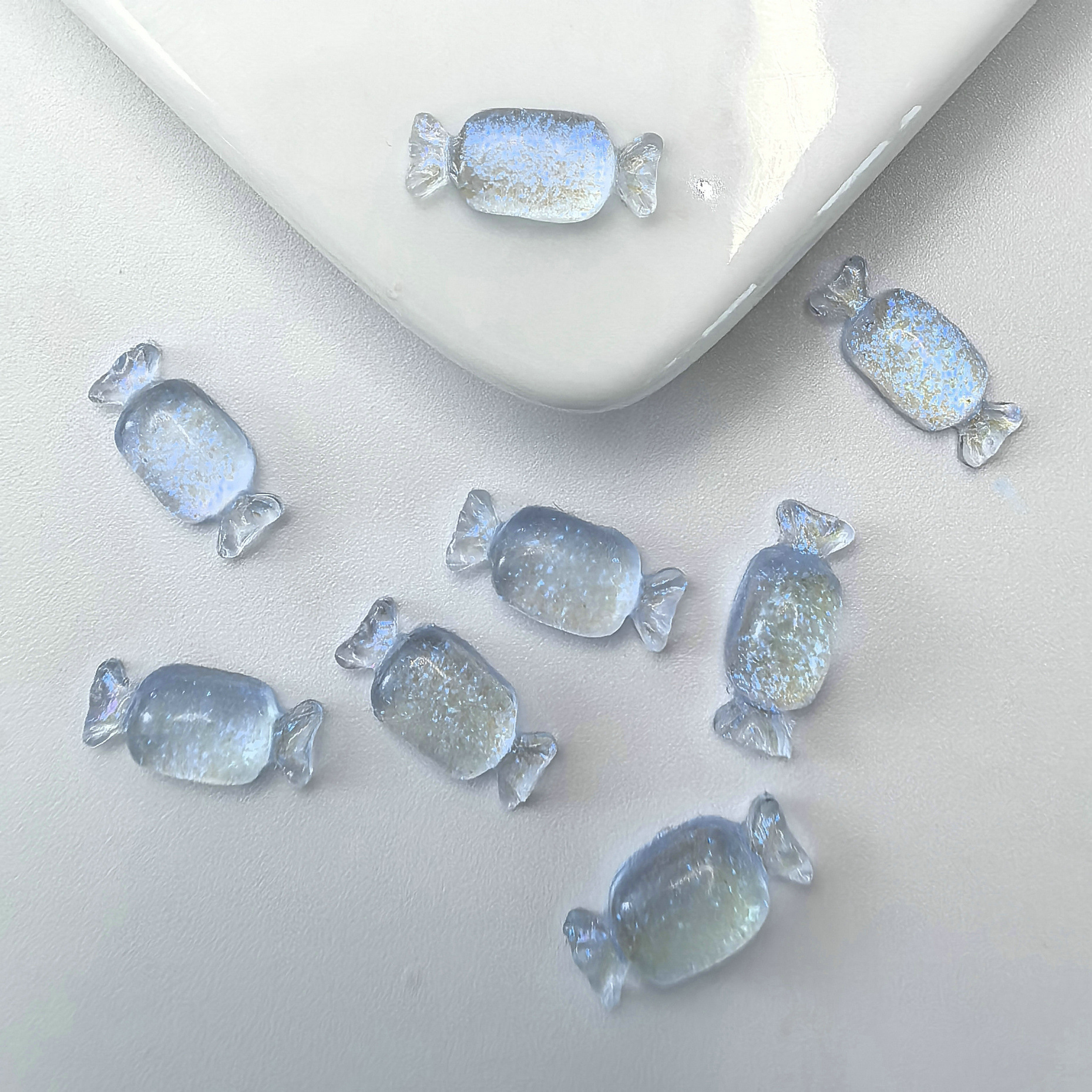 穿戴甲配饰网红冰透细闪立体糖果美甲饰品树脂食玩饰品diy饰品