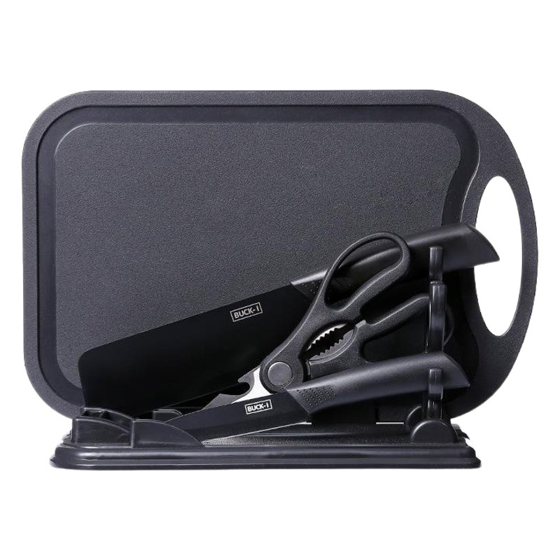 Black steel kitchen knife household kitchen tool kitchen knife cutting board black steel knife fruit knife food supplement dormitory cutting board combination