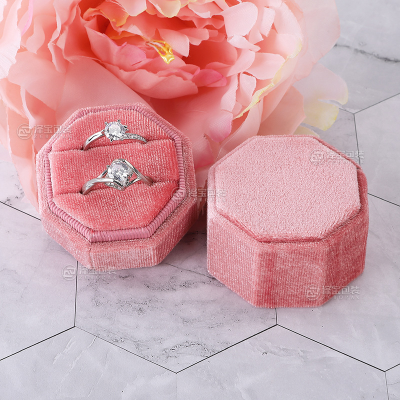 플라밍고 핑크, 싱글 링 박스 [귀걸이 보관 가능]