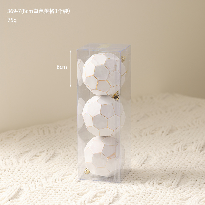 Navidad dorada bola blanca decoración de árbol de Navidad colgante colgante colgante dibujado a mano bola de color transparente decoración de Navidad