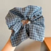 1# Blue Star Hot Diamond Plaid Large Intestine Hair Tie