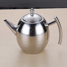 JIH3批发加厚不锈钢饭店茶水壶电磁炉烧水壶泡茶壶金色花茶壶大容