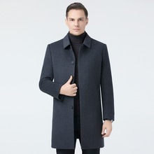专柜正品男装高端轻奢双面呢羊绒大衣中长款羽绒内胆保暖爸爸外套