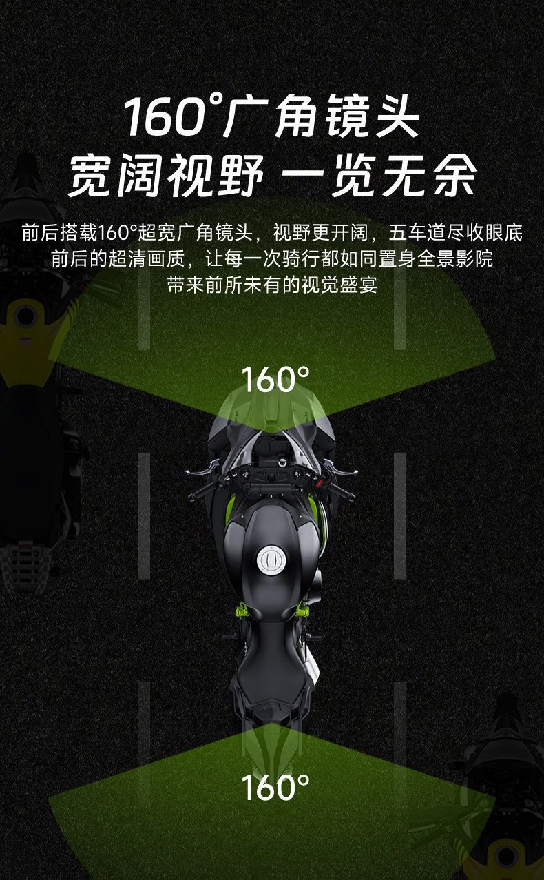 Cross-Border Hidden Screenless Motorcycle Dashcam with Dual Front and Rear Recording, 1080P, Wifi Connectivity, Waterproof, and Anti-Shake