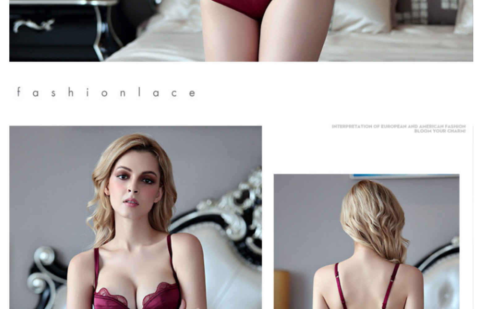 Sexy Lace Women's Thin Cotton Half Cup Top Support Gathering Underwear Bra Set_voghion.com