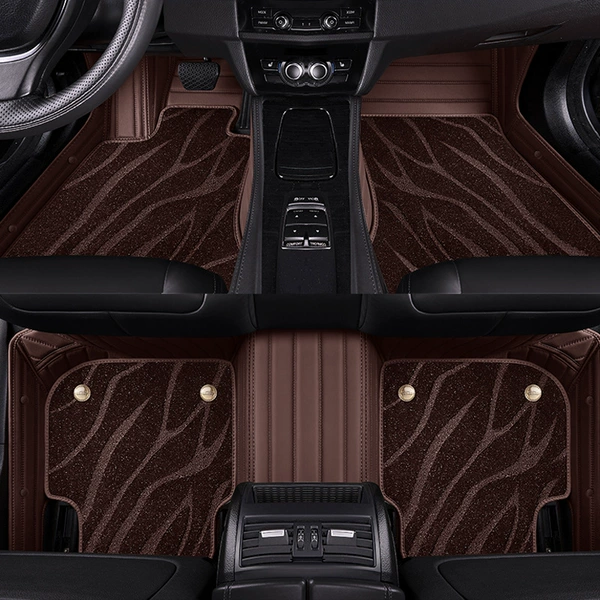 High-end craftsmanship 5.0 wide horizontal stripes double-layer brown starry sky blanket + brown color