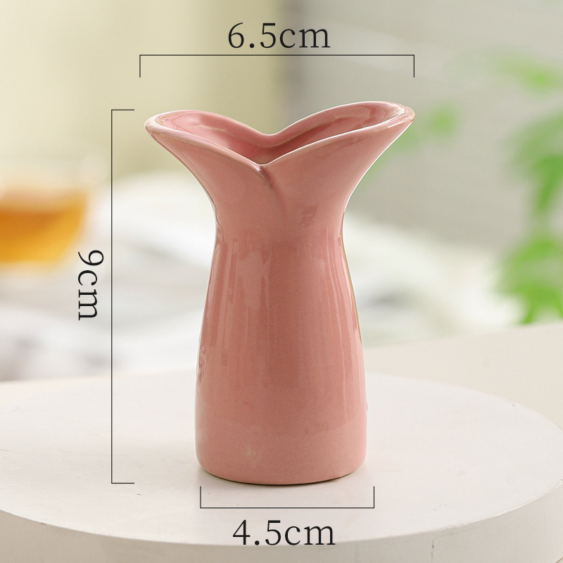 インクリームスタイルデスクトップセラミック花瓶ルームリノベーション小物暖かい模擬花装飾品オフィス装飾|undefined