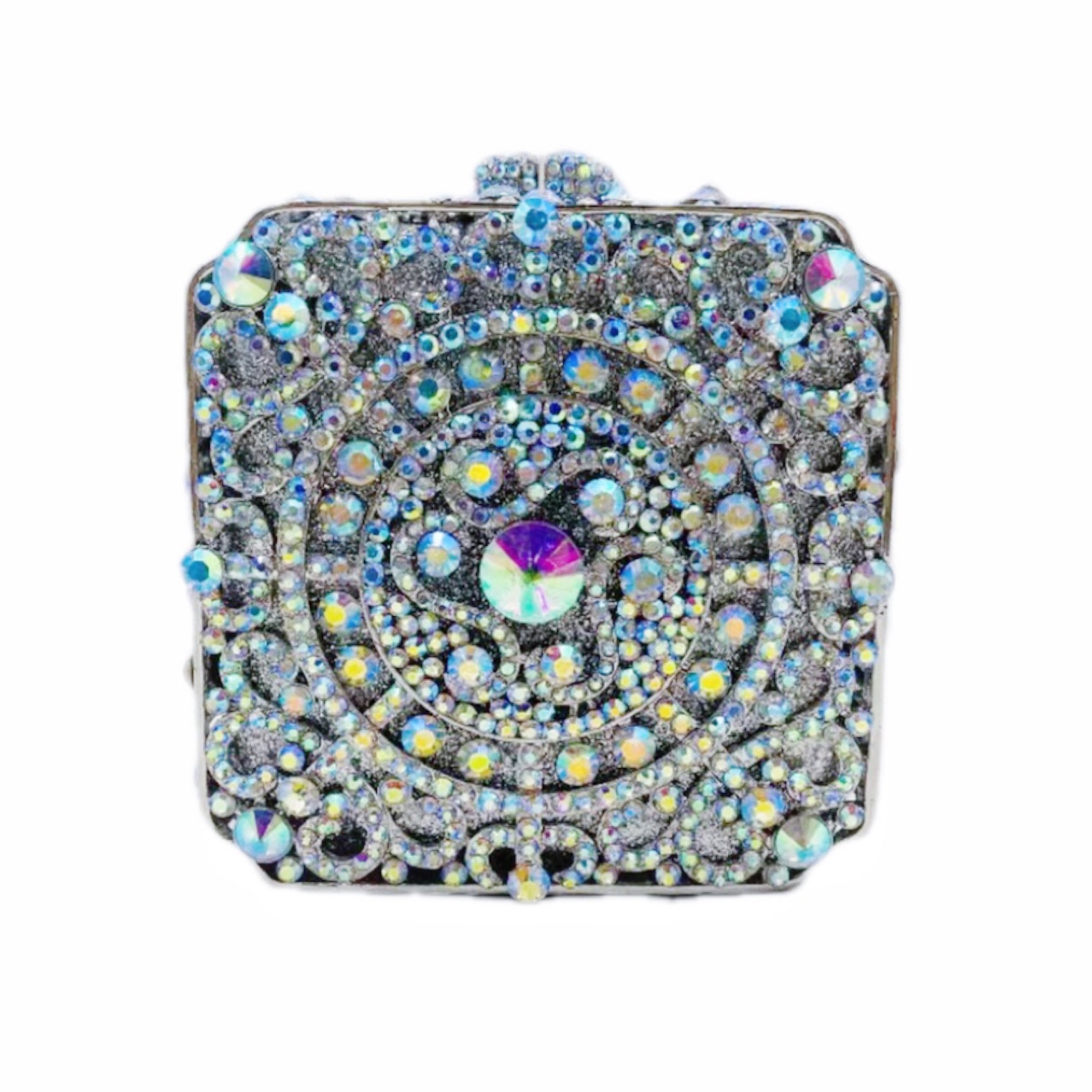 * Nuevo paquete transfronterizo de caja cuadrada con diamantes bolsas de banquete europeas y estadounidenses bolsas de diamantes de mano bolsas de embrague