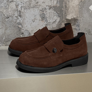 Loafers Men's British Style Summer Slip-On Men's Shoes 2025 New Beanie Shoes Suede Casual Shoes 25537-J