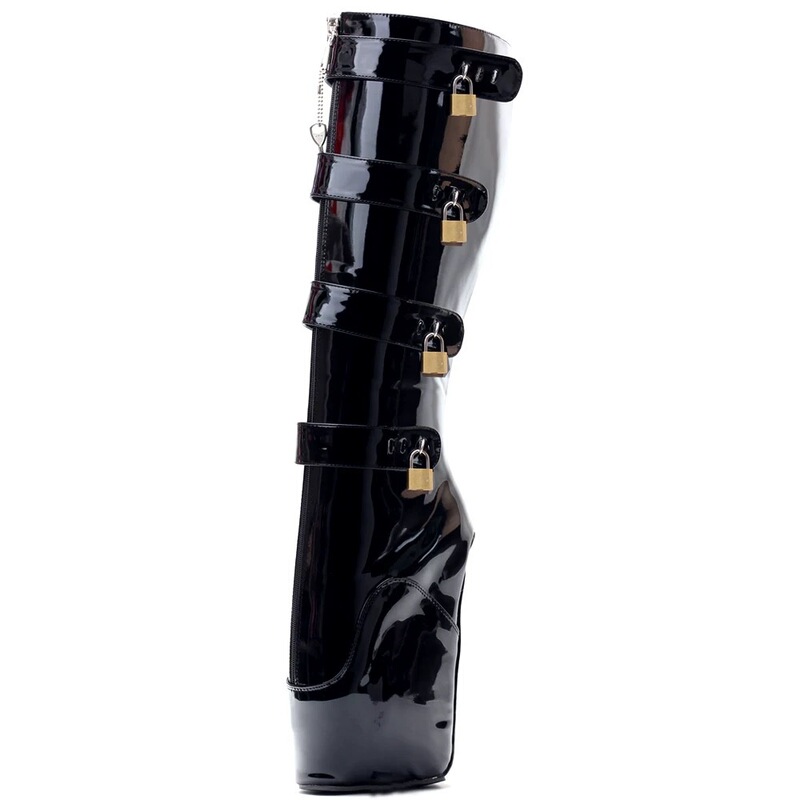 BDSM Forbidden High Heel Men's plus size Boots Lock 18cm Ballet High Lace-Up Queen Tone Heel Boots BDSM Forbidden High Heel Men's plus size Boots Lock 18cm Ballet High Lace-Up Queen Tone Heel Boots