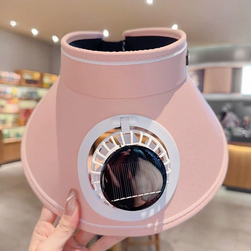 新しい夏の日焼け止めソーラーファン帽子大人の充電式サンハット空のトップ屋外 UV サンハット|undefined