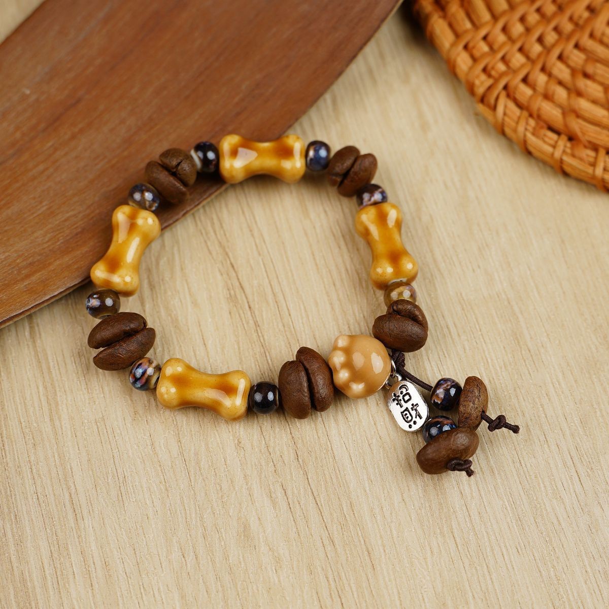 Jingdezhen pulsera de cerámica de verano mujer alta sensación galletas serie de gatos nicho diseño universal pulsera alta sensación