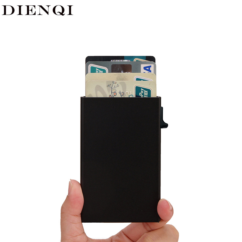 In-Stock Side-Push Aluminum Alloy Card Holder, Automatic Pop-Up Rfid Card Box, Screw-Reinforced Metal Box That Won'T Fall Off the Bottom