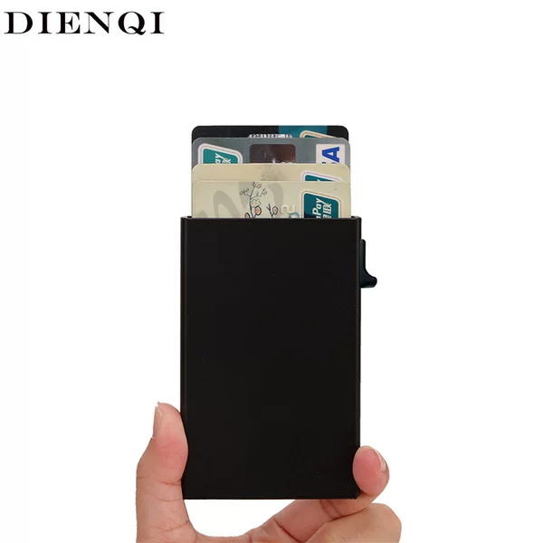 In-Stock Side-Push Aluminum Alloy Card Holder, Automatic Pop-Up Rfid Card Box, Screw-Reinforced Metal Box That Won'T Fall Off the Bottom