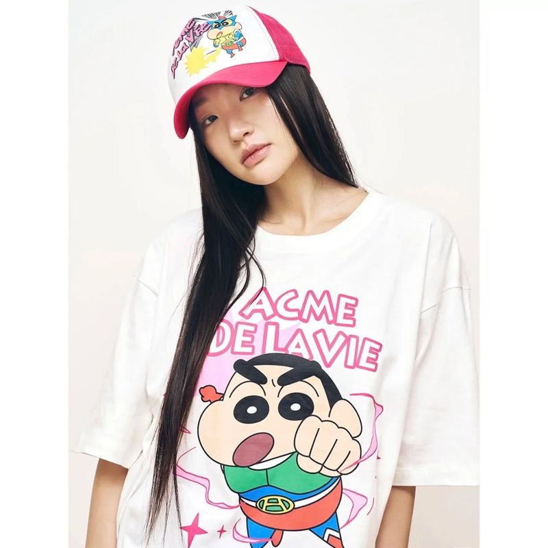 Korean Channel! Ad*V Crayon Shin-Chan Co-Branded Pure Cotton Short-Sleeved T-Shirts for Men and Women, Loose Casual Tops for Couples Korean Channel! Ad*V Crayon Shin-Chan Co-Branded Pure Cotton Short-Sleeved T-Shirts for Men and Women, Loose Casual Tops for Couples