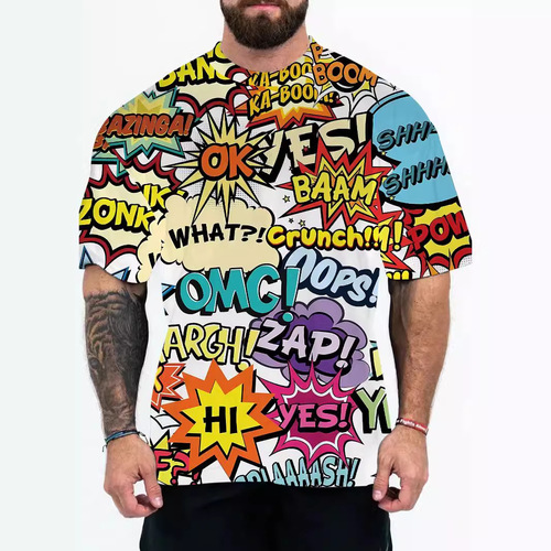New Animal Pattern 3D Digital Printing Western and European Men's T-Shirt Unisex Short-Sleeve T-Shirt