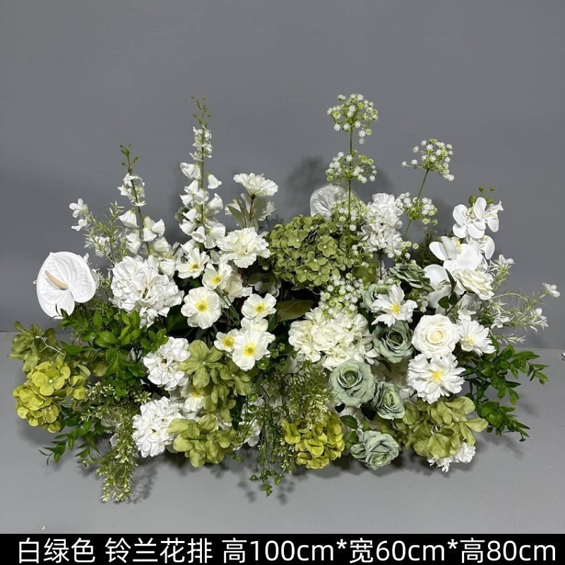 Flor de la boda de la flor Chiyeya rosa roja fila de orquídeas fila de flores bosque escena de compromiso decoración de la boda fondo de decoración