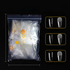 Nail Art Single Number Nail Plate Supplement Sanding Ultra-Thin Traceless Grinding-Free Transparent Nail Plate Water Drop Trapezoid 50 Pcs Set