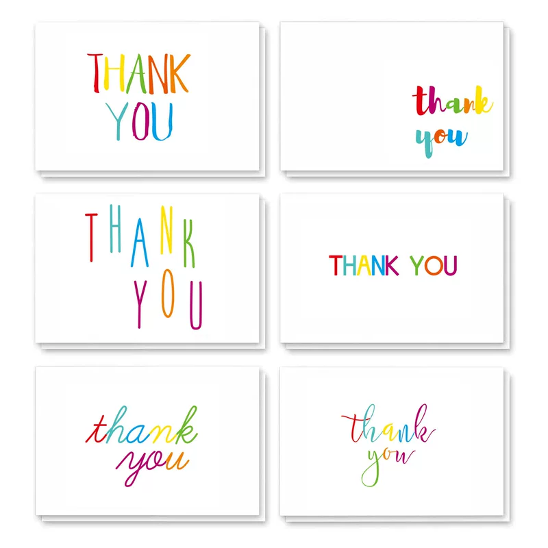 Retro design thank you card comments.