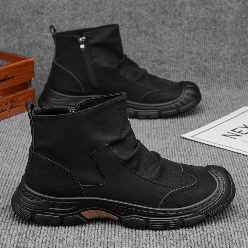 Botas Martin de Trabajo Altas para Hombre de PU y PVC, Transpirables y Con Aumento de Altura, para Uso Casual y Trabajo