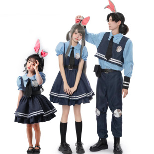 Movie "Zootopia" Cosplay Judy police costume anime rabbit Sheriff parent costume