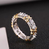 Zirconium, fashionable universal ring with stone, diamond encrusted, light luxury style