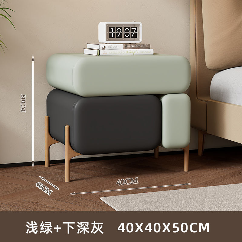 Mesita de noche minimalista italiana 2024 nuevo armario de almacenamiento de cama de dormitorio moderno simple de madera maciza de lujo ligero de alta gama