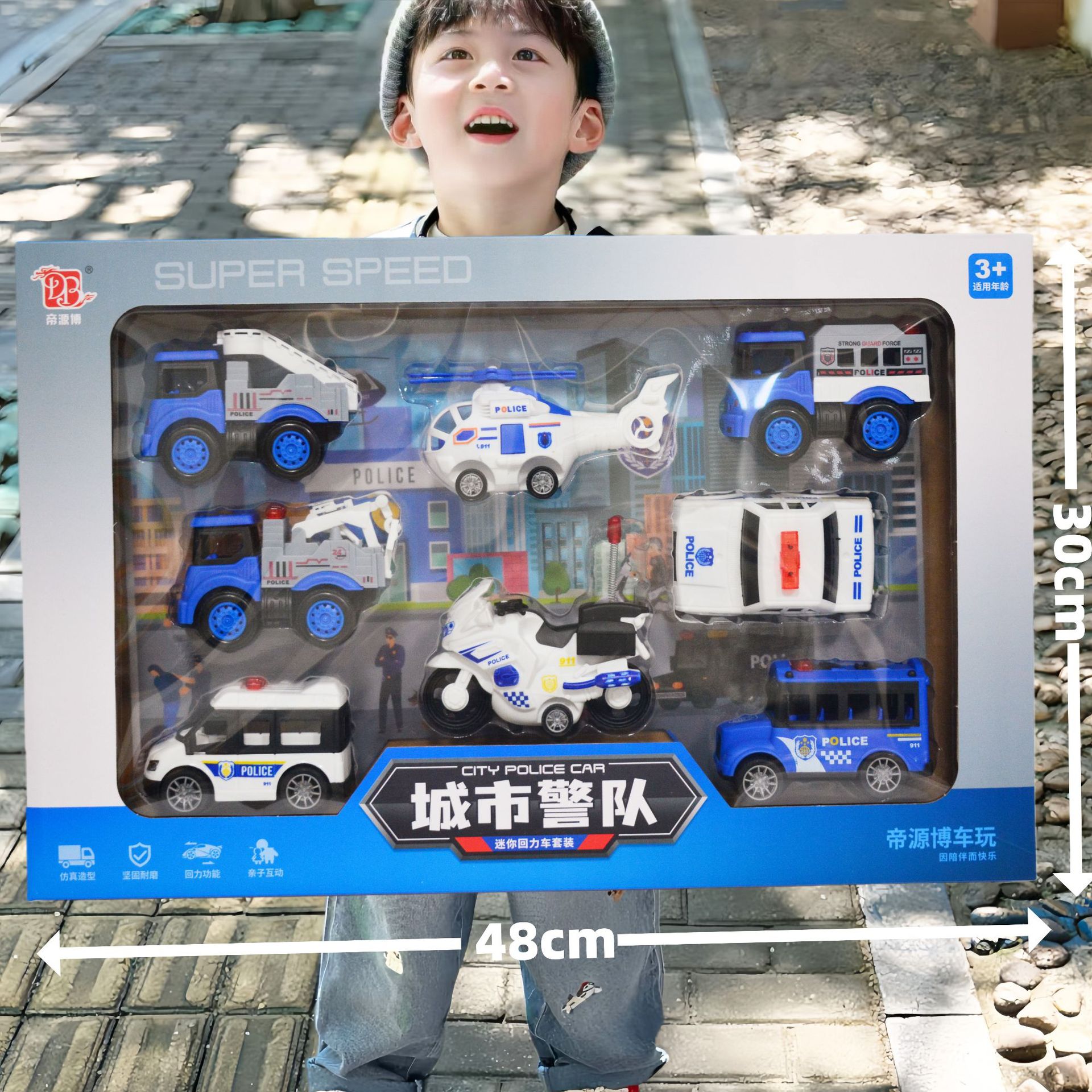 Caja de Regalo con Juego de Vehículos de Construcción, Modelos de Bomberos, Coches de Inercia, Regalo para Niños, Mayorista