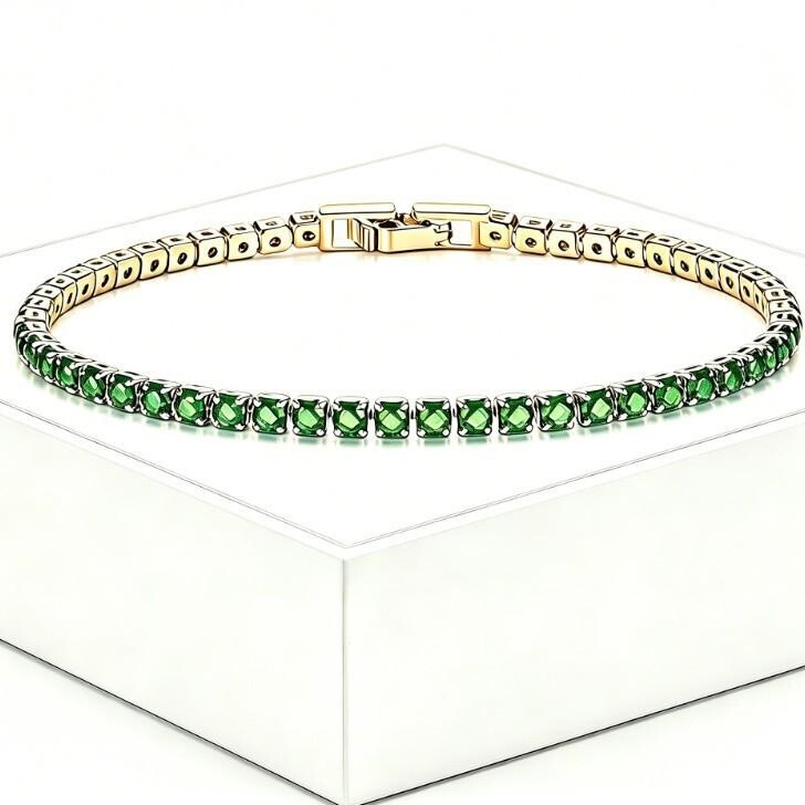 Cross-border European and American style diamond-encrusted ultra-shiny tennis bracelet for men and women, electroplated white zirconia and colorful zirconia bracelet Cross-border European and American style diamond-encrusted ultra-shiny tennis bracelet for men and women, electroplated white zirconia and colorful zirconia bracelet