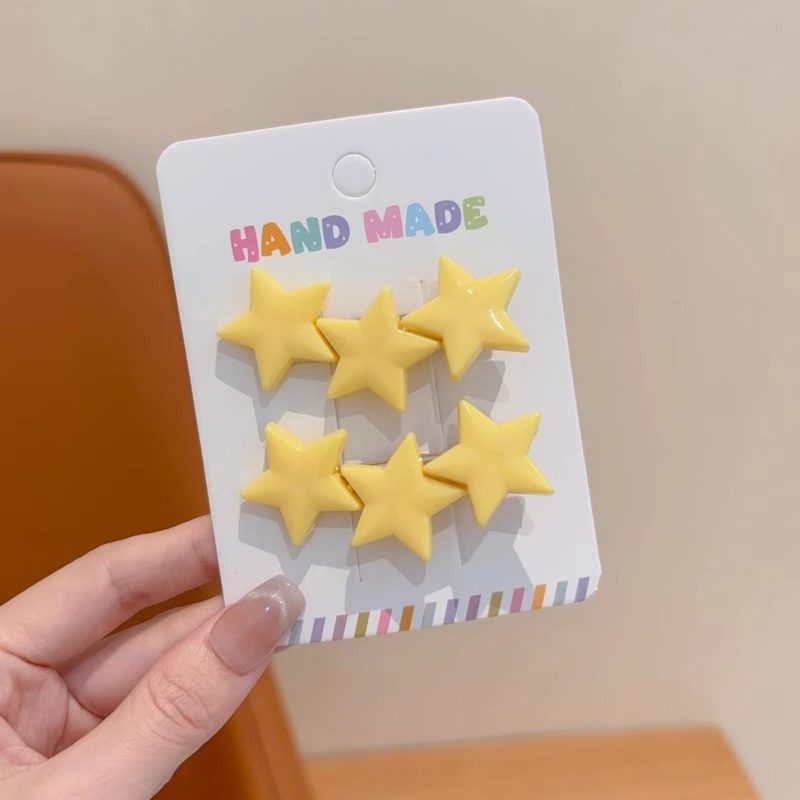 Niños lindos clips de cabello suave estrella de dibujos animados clips de pestañas niñas dulces no dañan el cabello lateral clip de cabello rotos boca de pato