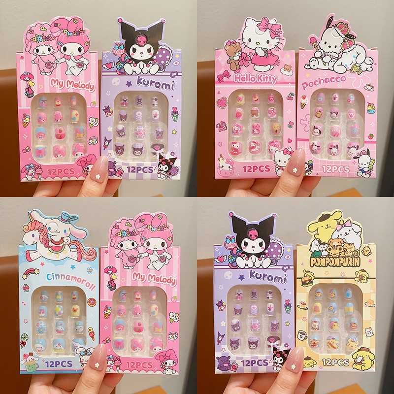 Sanrio Children's Nail Stickers Girls Cute Fun Nail Stickers Student Nail Stickers Sweet Nail Stickers Children Wear Nail Stickers