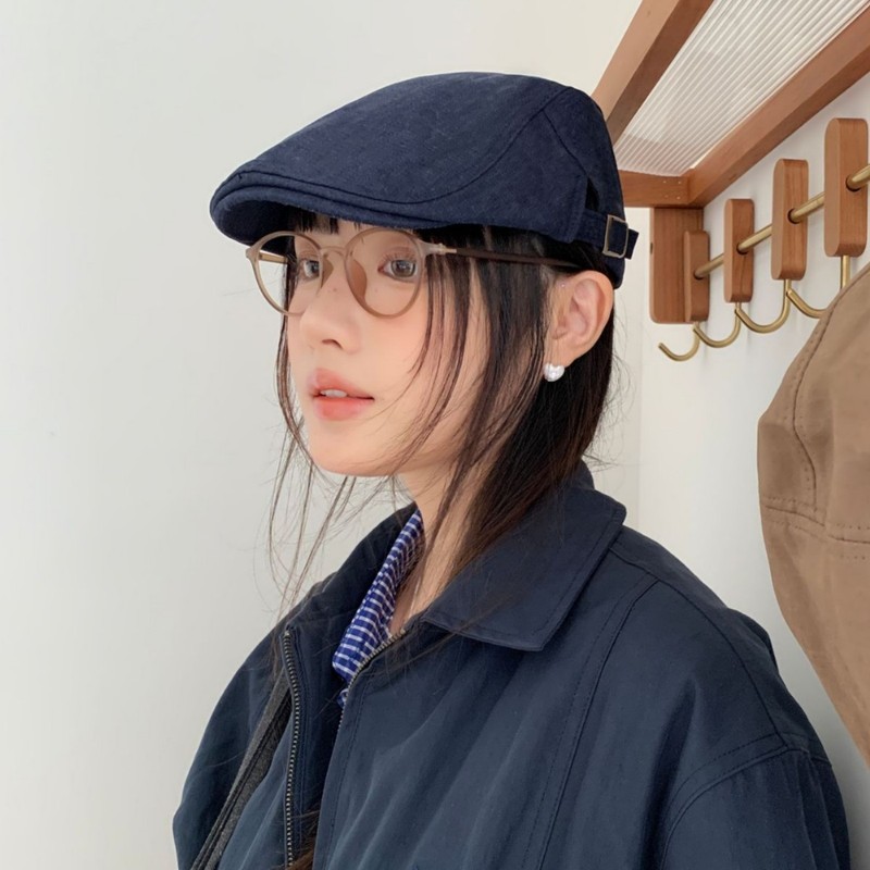 韩版雅痞风前进帽女2025新款文艺显脸小贝雷帽百搭帽子画家报童帽|undefined