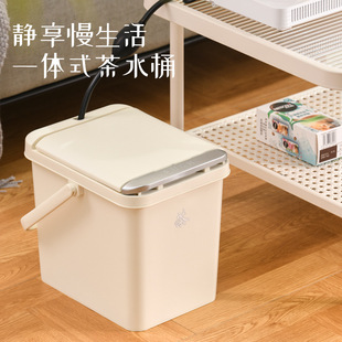 New Cream Tea Bucket Home Office Tea Dregs Bucket Dry and Wet Separation Tea Set Accessories Narrow Handle Bucket