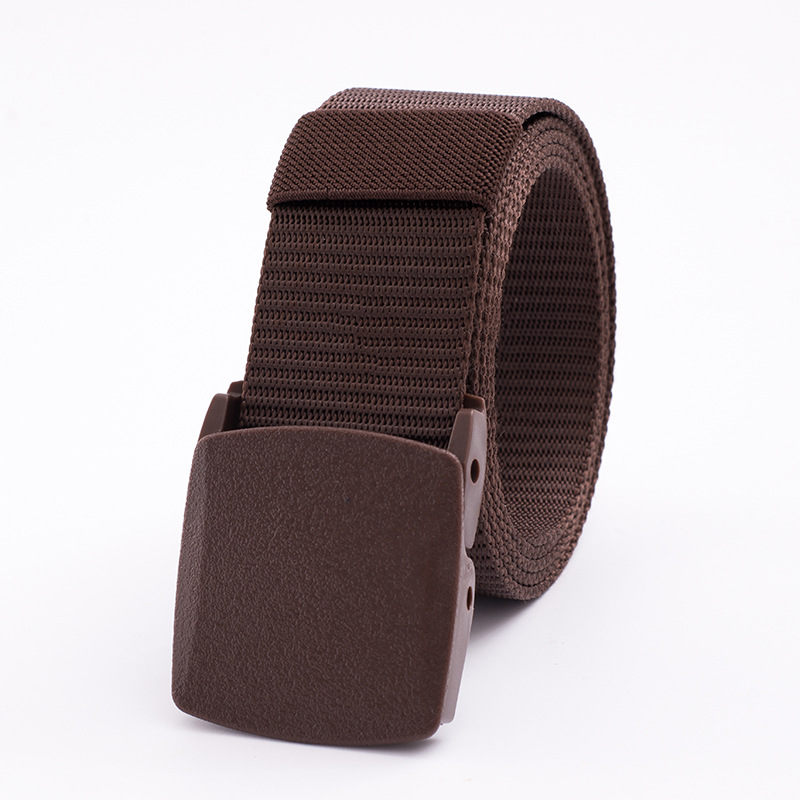 Cinturón de Lona/Nylon sin Metal para Hombre y Mujer, Hebilla de Plástico, Apto para Entrenamiento y Control de Seguridad, Venta por Mayor
