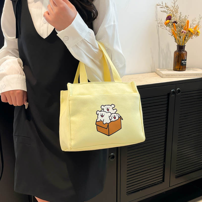 女性バッグ高颜値キャンバスハンドバッグ外出シンプル小巧手バッグ学生大容量シンプル手提げ袋バッグ|undefined