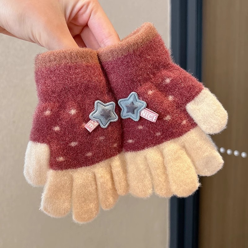 Guantes infantiles de invierno para niñas de invierno de cinco dedos para mujeres 2025 nuevos bebés calientes lindas niñas y niños