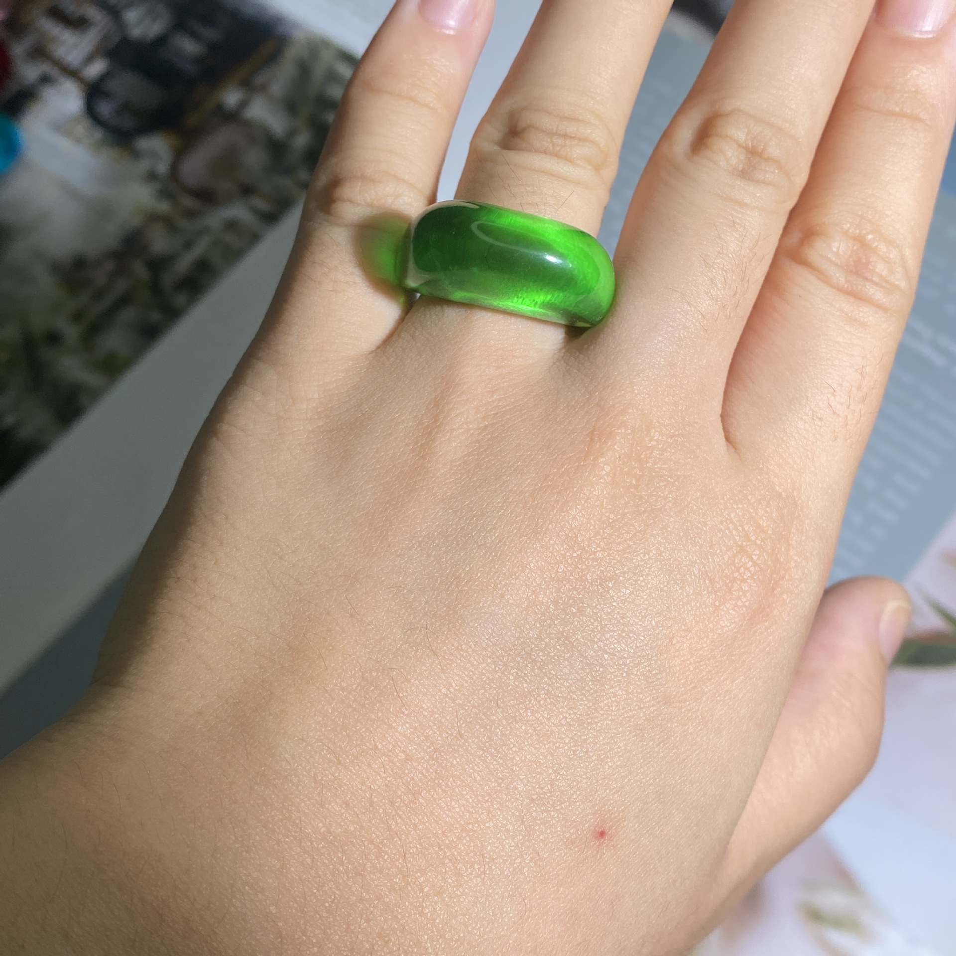 Rings Classification 6, 7, 8 Ring Size Wholesale Jewelry Simple Style Korean Style Solid Color Transparent Resin Rings