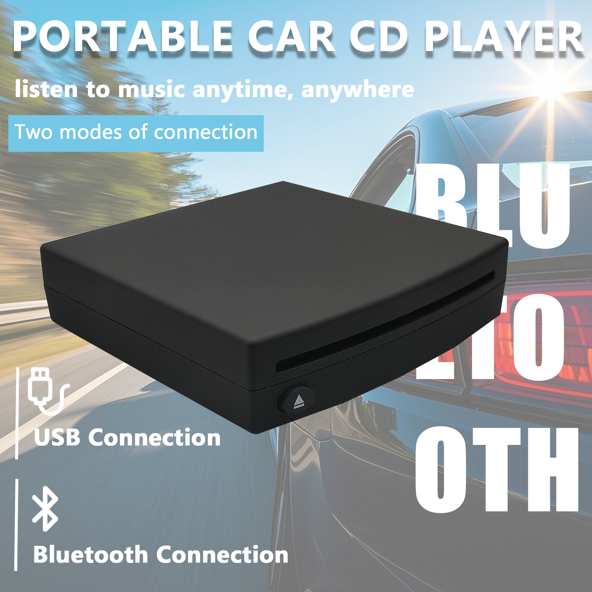 Car external CD player, USB connection to DVD player, external CD drive, lossless music, plug and play