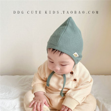 婴儿帽子可爱超萌包头帽春秋薄款套头帽新生儿胎帽护耳系带婴幼儿