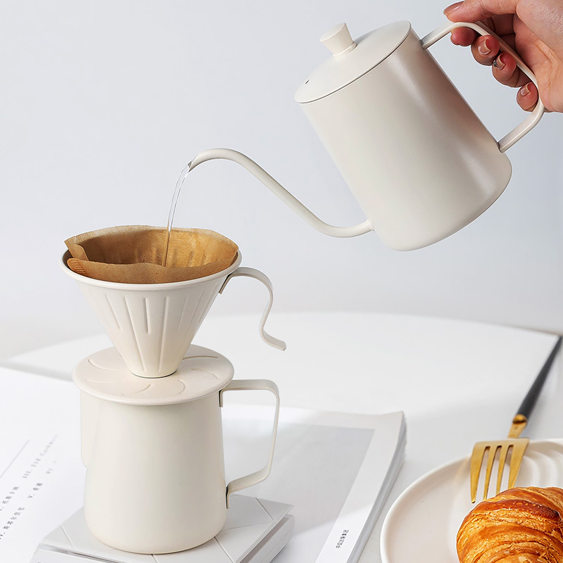 Acero inoxidable conjunto de café portátil al aire libre acampado papel de filtro de viaje de café de mano regalos al por mayor