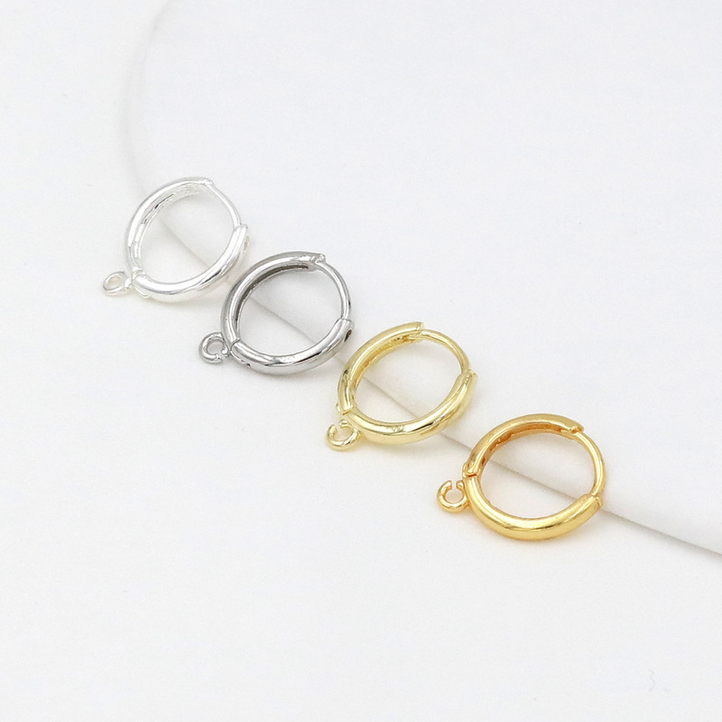 Copper-Plated 18K Real Gold Glossy Ring Earrings 14K Gold-Filled Color-Preserving DIY Handmade Jewelry Accessories Material A32