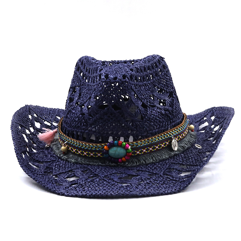 Fashion Natural Hand-woven Cowboy Straw Hat display picture 10