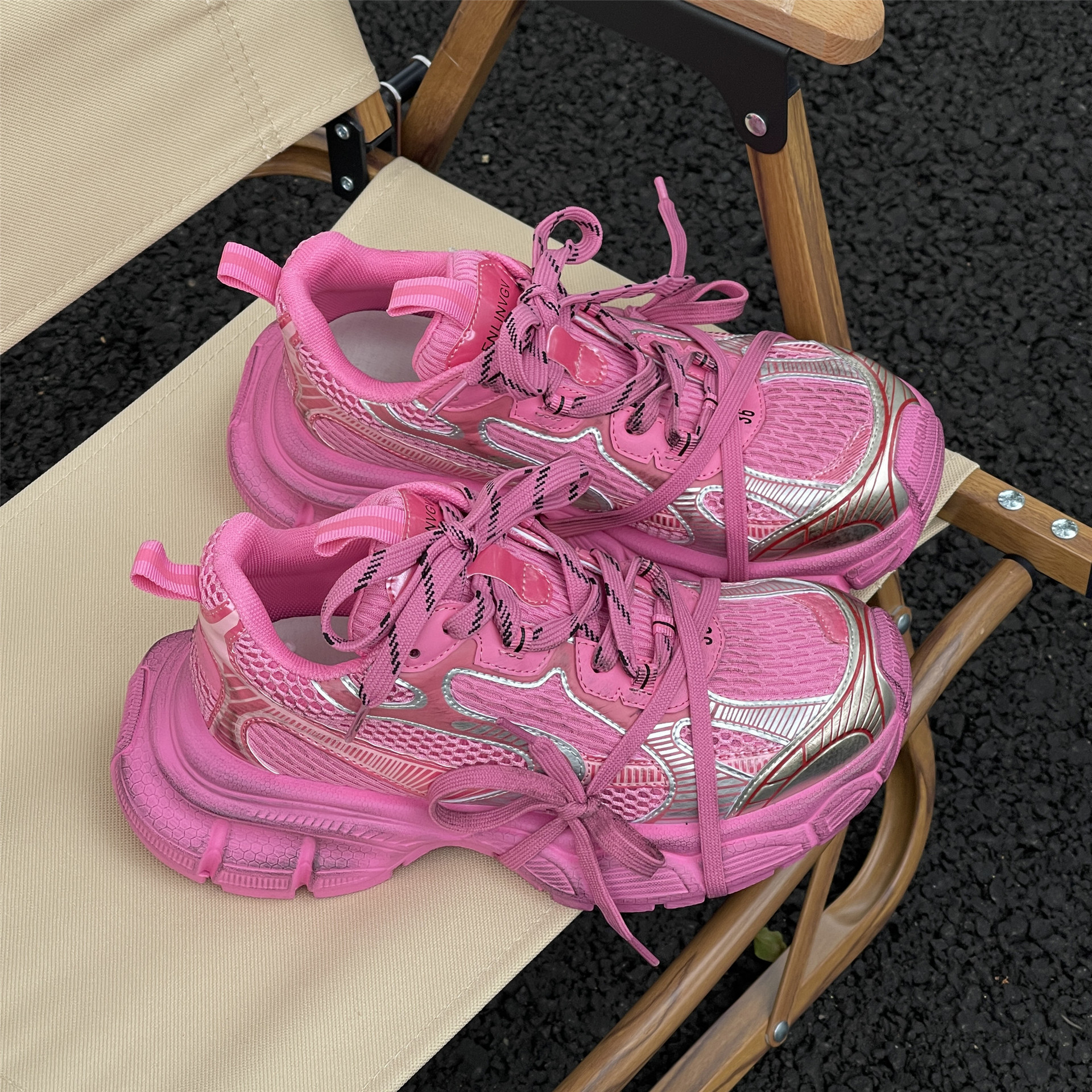 2023 New Parisian Daddy Shoes, Taller, Platform Sneakers, Casual, Distressed, retro, couples, men's and women's shoes_voghion.com