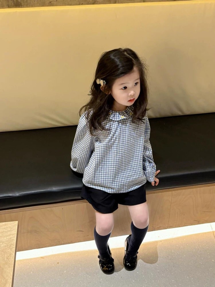 Small plaid shirt / 80cm
