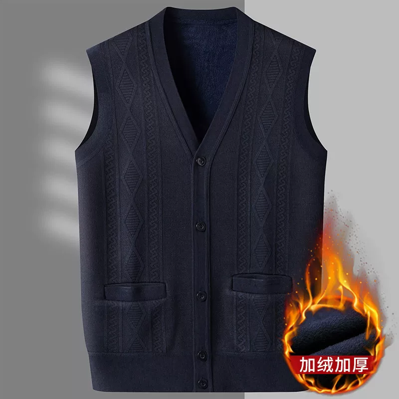 Кардиган, свитер, мужской демисезонный жилет, утепленная вязанная куртка, (торговля через границу)